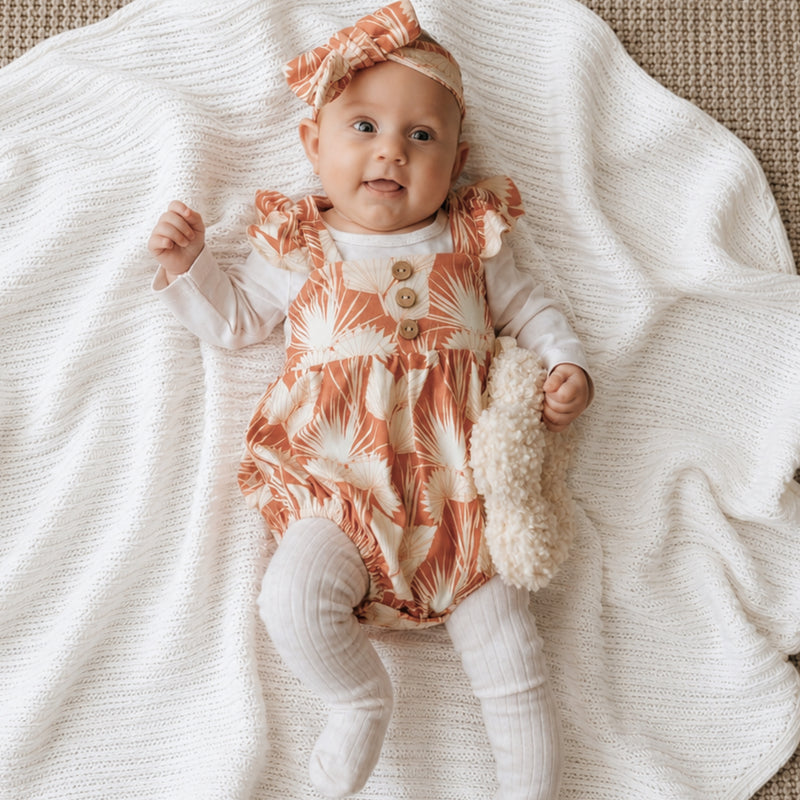 Boho Baby Girl Romper Palms