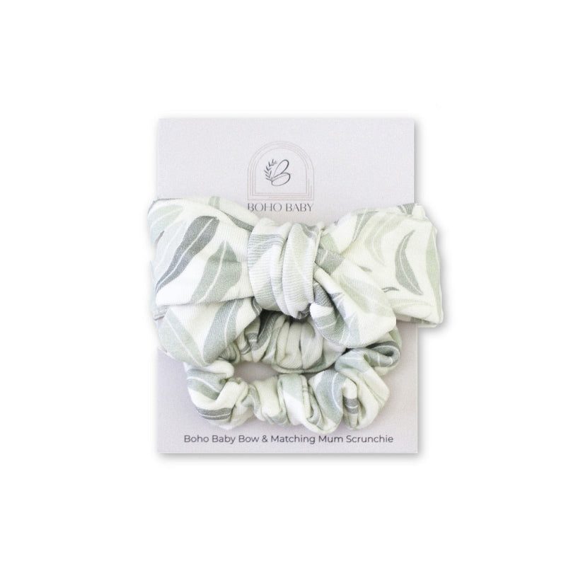 Bow & Mum Scrunchie Gift Set - Eucalyptus